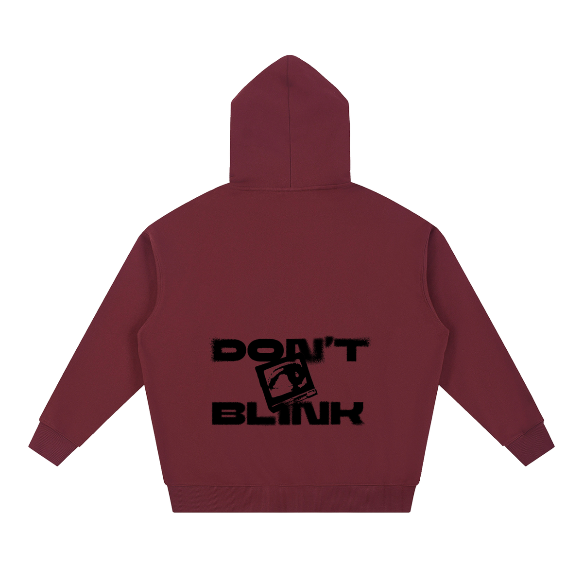 Dull Red hoodie, back view