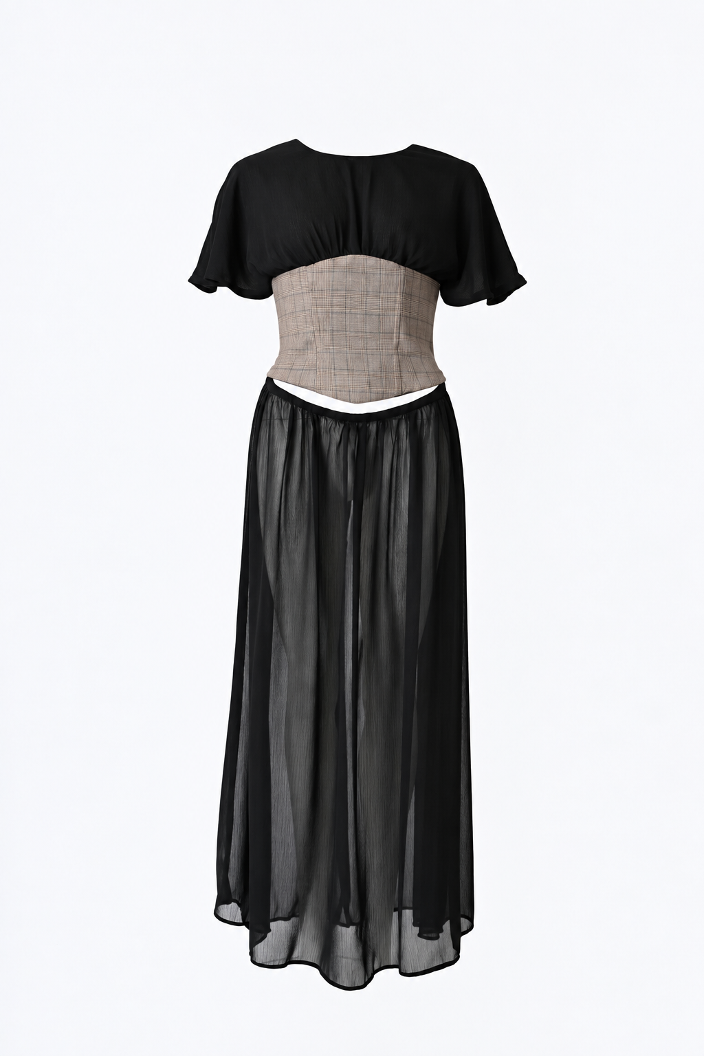 SHEER CORSET AND SKIRT SET