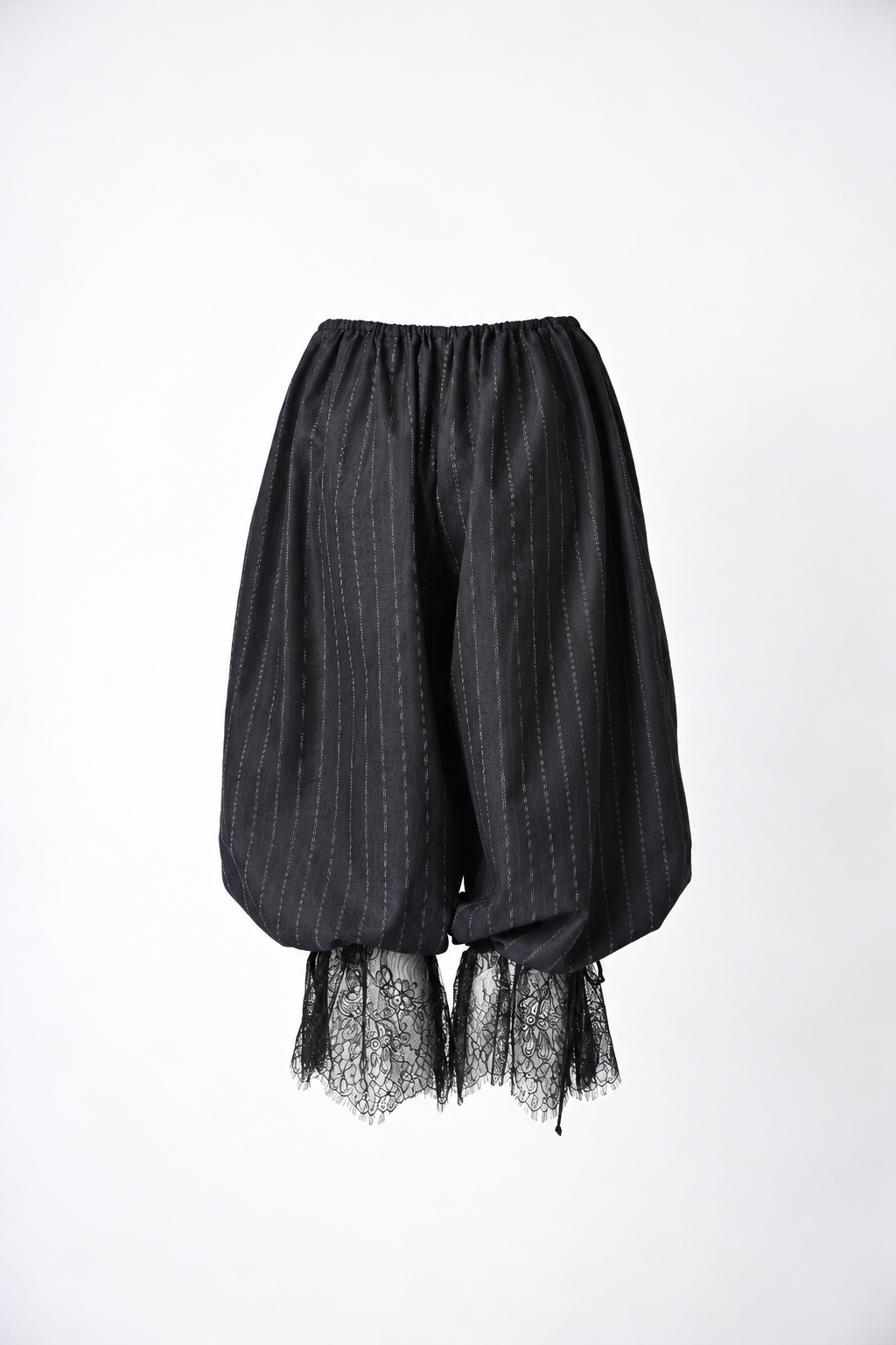 PINSTRIPE LACE NAVY TROUSERS