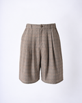 PLAID PLEATED SHORTS