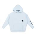 Blue hoodie, front view